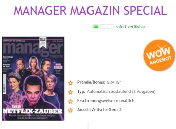 Manager Magazin: Drei Ausgaben für 5,95 Euro, Abo endet automatisch