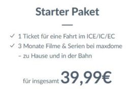 Maxdome: Bahnticket mit Drei-Monats-Videoflatrate für 39,99 Euro