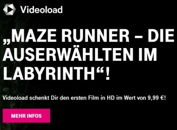 Gratis: "Maze Runner" Teil 1 bei Videoload zum Nulltarif für Telekom-Kunden