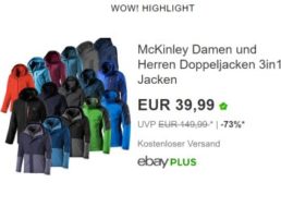 McKinley: 3in1-Jacken mit Innenjacke und wasserdichter Hülle für 39,99 Euro frei Haus