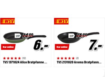 Mediamarkt: Pfannen ab sechs Euro inklusive Versandkosten