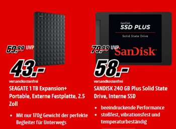 Mediamarkt: Speicher-Tiefpreis-Woche" mit täglich neuen Schnäppchen