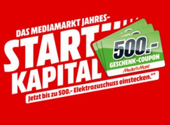 Mediamarkt: Gutscheine im Wert von bis zu 500 Euro zum Kauf geschenkt