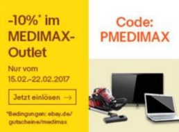 Medimax: Restposten mit zehn Prozent Extra-Rabatt bei Ebay