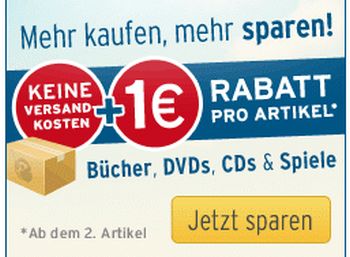 Gratis-Versand und je ein Euro Rabatt ab dem zweiten Artikel bei Medimops