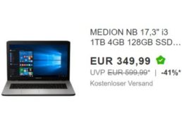 Aldi-Notebook: Medion Akoya E7420 Euro mit 150 Euro Rabatt für 349,99 Euro