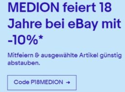 Ebay: 10 Prozent Rabatt auf über 50 Medion-Artikel bis Mittwoch