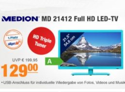 Plus: Medion-TV mit DVB-T2 und Full-HD für 129 Euro frei Haus