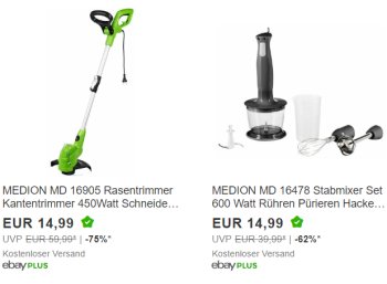 Ebay: Medion-Schnäppchen ab 14,99 Euro frei Haus