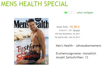 Mens Health: Jahresabo zum Schnäppchenpreis von 19,90 Euro