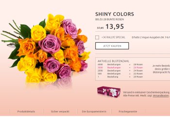 Miflora: 26-28 Rosen für 18,90 Euro mit Versand