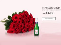 Miflora: 20 roten Rosen plus Piccolo für 19,90 Euro mit Lieferung