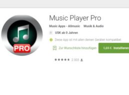 Gratis: Music Player Pro mit Top-Bewertungen für 0 Euro