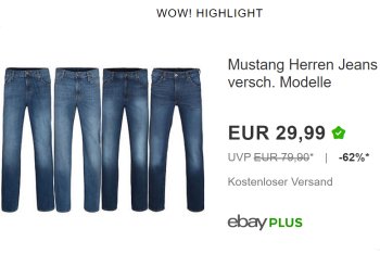 Mustang: Jeans für 29,99 Euro frei Haus in 10 Farben