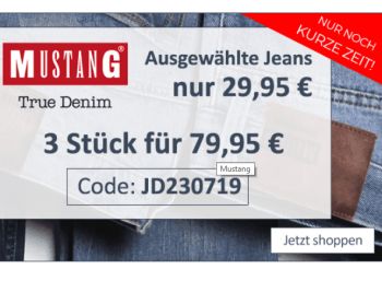 Mustang: Jeans für 29,95 Euro frei Haus bei "Jeans Direct"