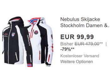 Nebulus: Atmungsaktive Skijacke für 99,99 Euro frei Haus