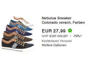 Nebulus: Sneaker "Colorado" für 27,99 Euro frei Haus