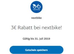 Gratis: 3 Euro Guthaben für Nextbike via Paypal geschenkt