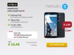 Sparhandy: Nexus 6 mit 64 GByte samt Otelo-Flat für 469,02 Euro