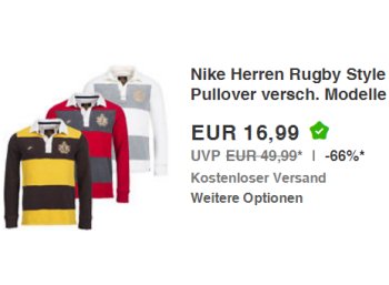 Ebay: Nike-Sweatshirts im Rugby-Style für 16,99 Euro frei Haus