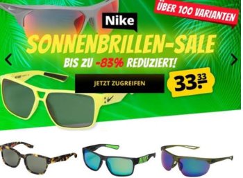 Nike: Sonnenbrillen für pauschal 3,33 Euro bei Sportspar