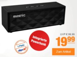 Plus: Bluetooth-Lautsprecher von Ninetec mit Powerbank für 19,99 Euro