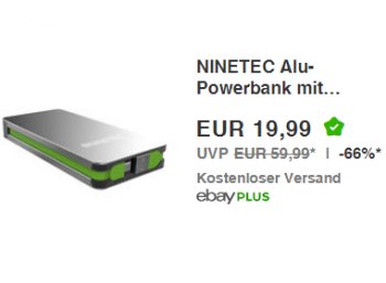 Ebay: Powerbank Ninetec NT609 für 19,99 Euro frei Haus