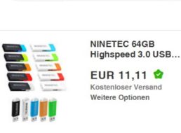 Ninetec: USB-Stick mit 64 GByte und USB 3.0 für 11,11 Euro