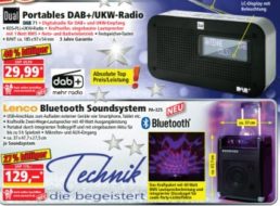 Norma: DAB/UKW-Radio Dual Portables zum Bestpreis von 29,99 Euro