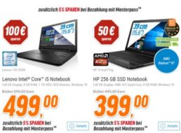 Notebooksbilliger: HP 15-ba077ng mit 256 GByte SSD für 379 Euro frei Haus