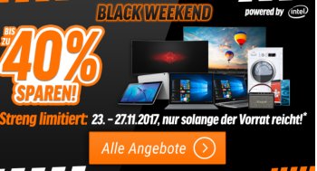 Black Weekend bei Notebooksbilliger mit bis zu 40 Prozent Rabatt