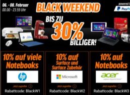 Notebooksbilliger.de: 10 – 30 Prozent Rabatt beim Black Weekend Sale