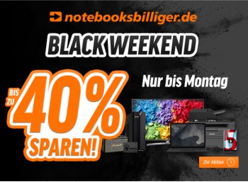 Black Friday: 25 bis 40 Prozent rabatt bei Notebooksbilliger bis Montag