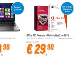 Office 365: Personal-Version mit McAfee LiveSafe für 29,90 Euro