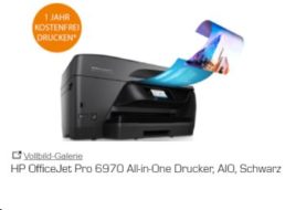 Saturn: HP OfficeJet Pro 6970 mit Tinten-Flatrate zum Preis von 139,99 Euro