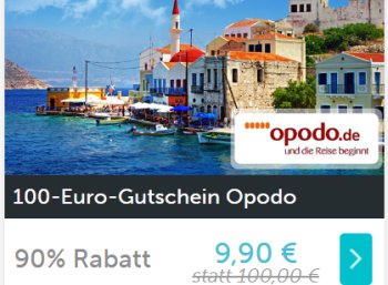 Opodo: Reise-Gutschein über 100 Euro für 9,90 Euro via Dailydeal