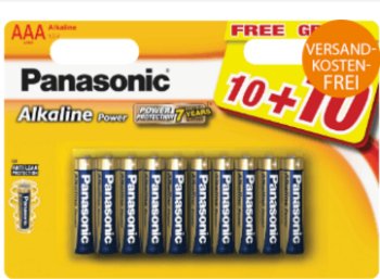 Panasonic: Batterien im 20er-Pack für 7,99 Euro frei Haus