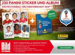 Gratis: Panini-Album mit 250 WM-Stickern zum Bams-Abo für 17,30 Euro