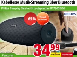 Völkner: Philips Everplay Bluetooth Lautsprecher für 34,99 Euro frei Haus