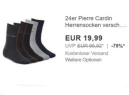 Pierre Cardin: 24 Paar Herrensocken für 19,99 Euro frei Haus