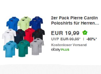 Pierre Cardin: Poloshirts im Doppelpack für 19,99 Euro frei Haus