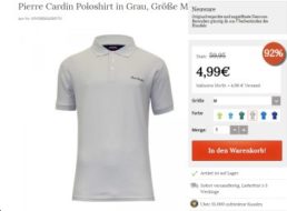 Pierre Cardin: Poloshirts für 4,99 Euro plus Versand bei Markenbilliger.de