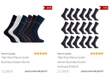 Outlet46: 18 Paar Business-Socken von Pierre Cardin für 12,99 Euro frei Haus