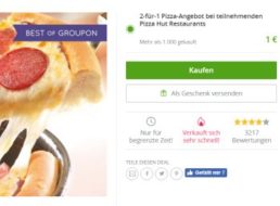 Pizza Hut: Zwei zum Preis von einer via Groupon-Gutschein