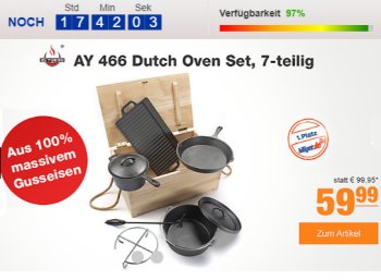 Plus: Duch-Oven-Set aus Gusseisen zum Bestpreis von 59,99 Euro frei Haus