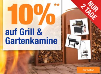 Plus: Zehn Prozent Rabatt auf Grills und Gartenkamine