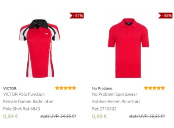 Outlet46: Marken-Poloshirts ab 99 Cent frei Haus