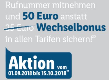 Lidl: 50 Euro Bonus für Rufnummernmitnahme bis Montag