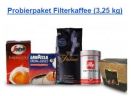 Kaffeevorteil: 3,25 Kilo gemahlener Kaffee, Pralinen & Clip für 42,99 Euro