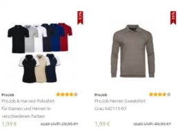 Projobs: Sweatshirts und Poloshirts für 1,99 Euro frei Haus